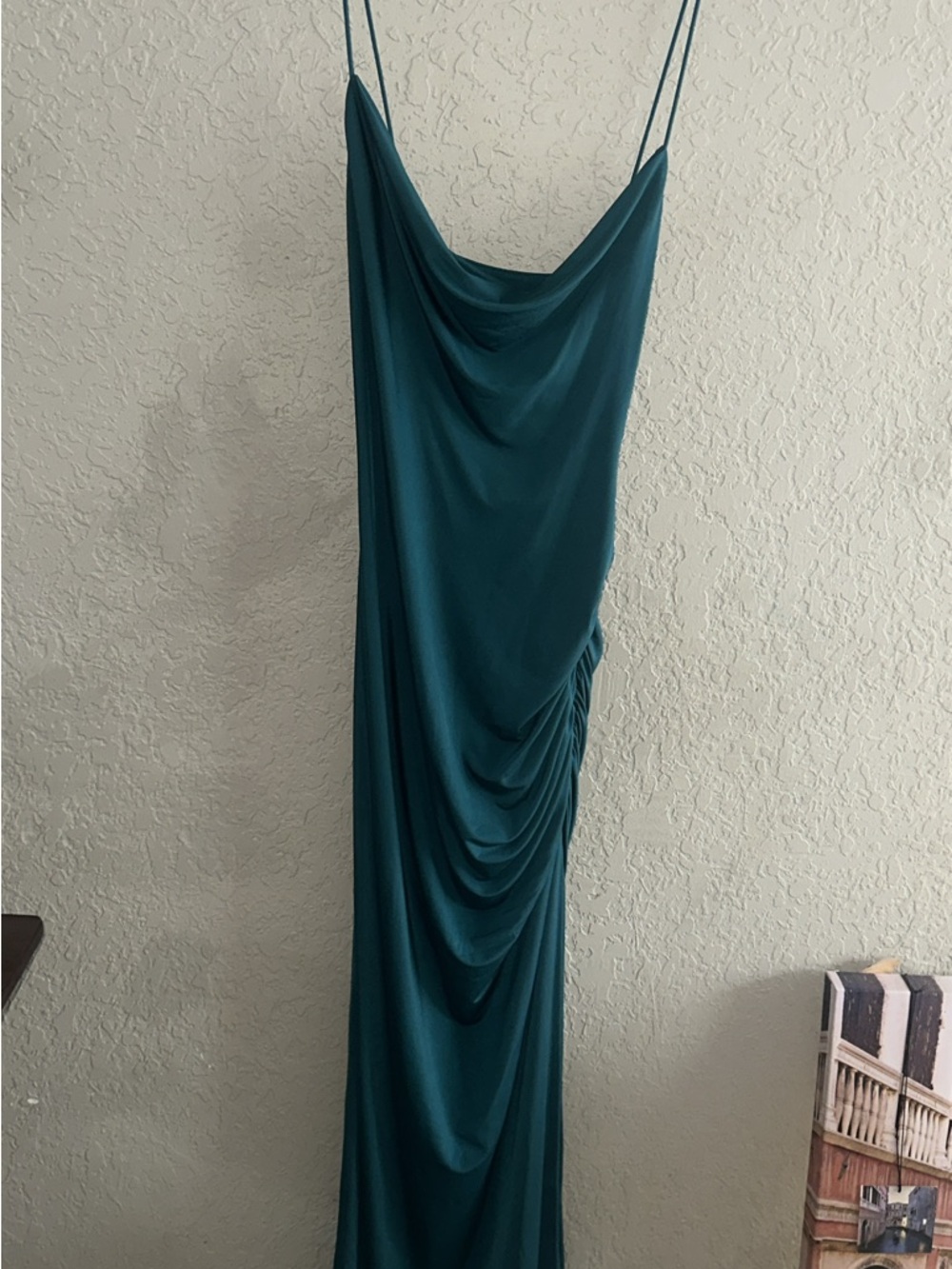 Lovers + Friends Teal Cowl-Neck High-Slit Maxi Dress - Picture 3 of 3